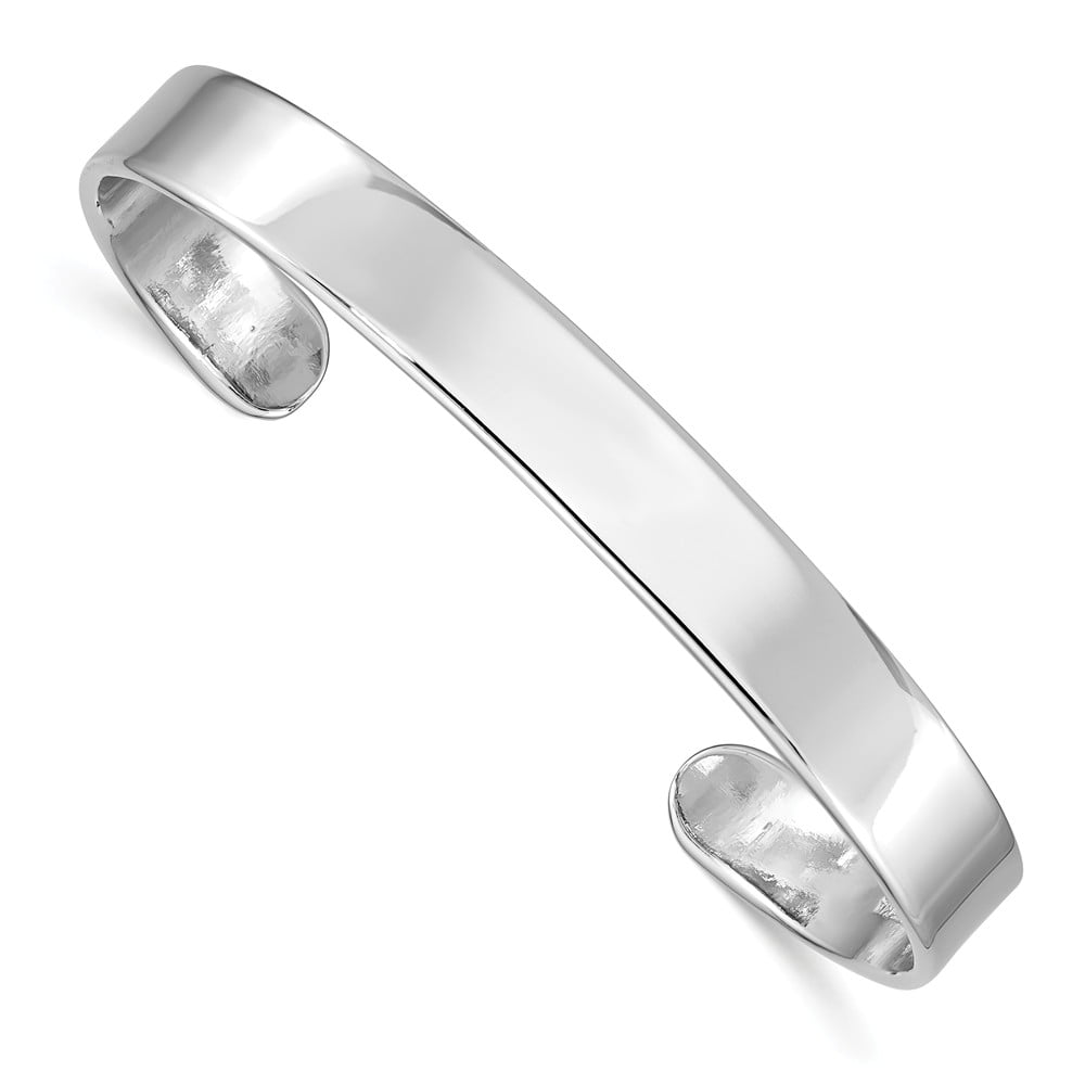 Solid 925 Sterling Silver Cuff Bangle Bracelet 5/16 (Width = 8mm )