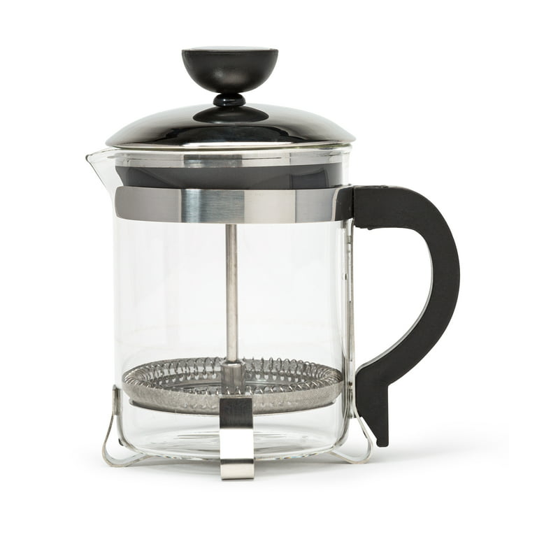 Premium Gold French Press Coffee Maker - 4-Level Filter - Long Spoon - Large