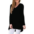 thumbnail image 4 of Mint Plus Pink - Women's Long Sleeve V-Neck Tunic Tops - Fit Flare & Pull Over Design - 6 Sizes - Floral & Medallion Print - Loose Fit - Casual Tunics with Unique Neck Style, 4 of 5
