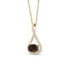 Gem Stone King 1.64 Ct Oval Brown Smoky Quartz 18K Yellow Gold Plated Silver Pendant