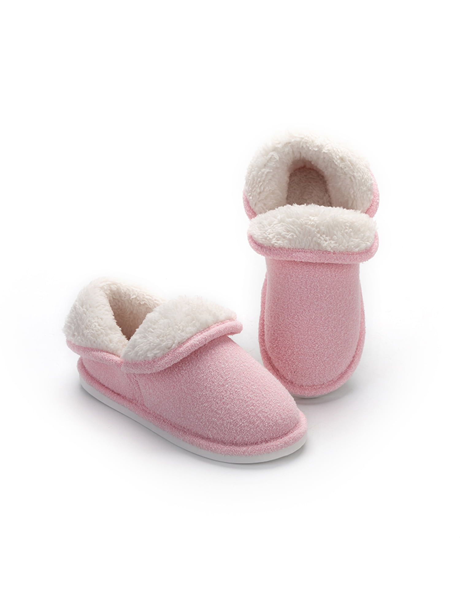 Ladies Womens Memory Foam Slippers House Shoes Anti Slip Sole with Bow Pink Soft