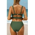thumbnail image 6 of Charmo Womens High Waisted Bikini Crop Top Two Piece Swimsuit Ruched Bathing Suits, 6 of 6