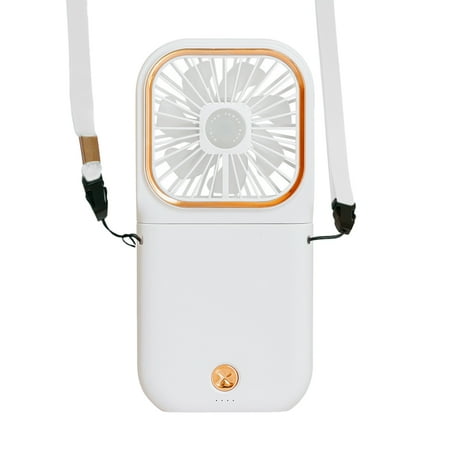 

Necklace Fan Mini Wearable Fans Foldable Hanging Fan USB Rechargeable 3 Speed Fan with Phone Holder for Outdoor Traveling