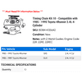 thumbnail image 2 of Timing Chain Kit 10 - Compatible with 1985 - 1995 Toyota 4Runner 2.4L 4-Cylinder 1986 1987 1988 1989 1990 1991 1992 1993 1994, 2 of 2