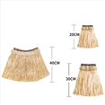 thumbnail image 2 of 2X Traje de Falda de Hierba Hawaiana de Brazo Elástico Cubierta de Pies Falda de Hierba Hula Traje de Baile Playa Vacaciones de Verano Fiesta de Bodas Favor (Color Paja), 2 of 5