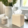thumbnail image 6 of Tissue box cover Square leather - Tissue box Bathroom decor cube tissue holderoff-white, 6 of 6