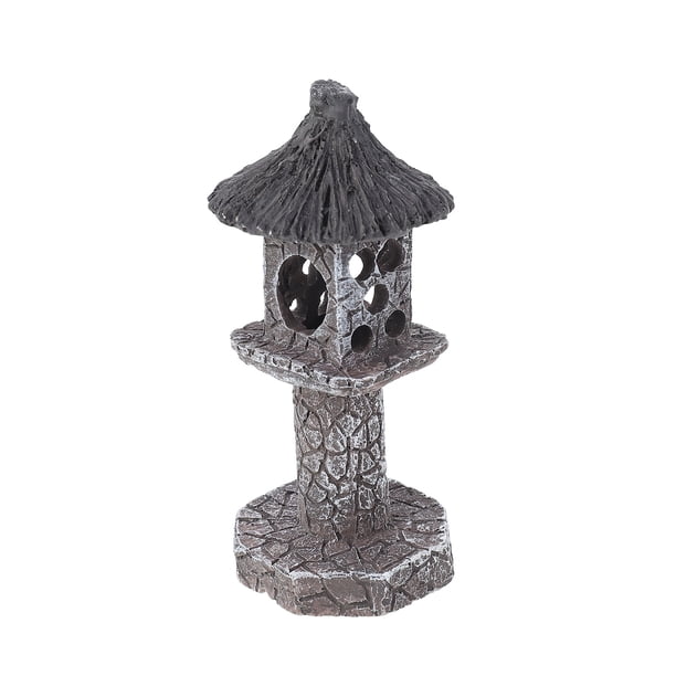 EeaseMX Lámpara de resina decorativa para pecera, estatua decorativa para escondite de peces