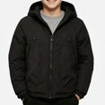 thumbnail image 2 of Piuwrlz Boys Hood Padded Jacket Boy Cotton Puffer Jacket with Zipper Long Sleeved Winter Coat Black Size 3T, 2 of 6