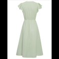thumbnail image 3 of Vestido con Cuello en V y Mangas Abullonadas Verde M, 3 of 10