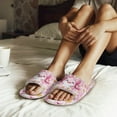 thumbnail image 4 of COEQINE Axolotl Daisy Pink Slip On Slippers Womens Fluffy Slippers Soft Indoor Sandals Cute House Slides Comfortable Open Toe Slip On House Shoes Footwear for Bedroom Travel, 36-37, 4 of 7