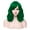 Dark Green, variant on BERON Hot Pink Short Wigs Curly Wavy Women Wig with Side Part Bangs Synthetic Hair Wigs