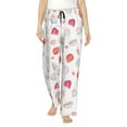 thumbnail image 2 of Picia Red coral and scallop seashell Womens Soft Woven Cotton Elastic Waistband Sleep Pajama Pant Lounge Sleep Pant With Pockets And Drawstring-XX-Large, 2 of 9