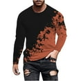thumbnail image 2 of Plus Size T Shirts for Men Crewneck Big & Tall M-4X Long Sleeve Stretchy Slim Tees Tops Casual Color Block Basic Comfort Pullover T-Shirts, 2 of 3
