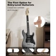 thumbnail image 3 of RST-150 39" Beginner  Guitar Kit with Amp &  Pickups | Complete Starter Set for Newcomers w/Essentials | Gig Bag, Extra Strings, Digital Tuner, Capo, Strap |  Practice (Black), 3 of 7