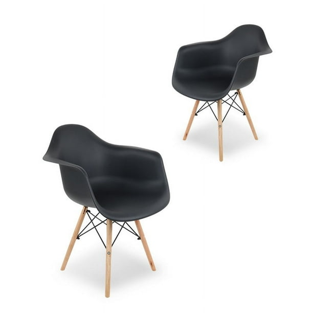 Sillas para Comedor Mirel Vessel Minimalista Set 2 Piezas Negro