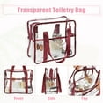 thumbnail image 3 of Unique Bargains Clear Toiletry Bag Waterproof Transparent Tote Bag for Women Zipper Makeup Bag Wine Red, 3 of 7
