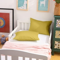 Egyptian cotton Toddler Pillowcase,Breathable and Cozy Travel Pillow Cover with Envelope Closure, 13" x 18", Yellow, 2 Pack