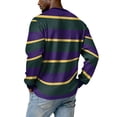 thumbnail image 6 of Men's Stripe Crewneck Waffle Knit Print Pullover Sweatshirt, Long Sleeve Casual Daily Top for Fall Spring,Purple,2XL, 6 of 9