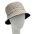 thumbnail image 3 of Empire Cove Womens Houndstooth Print Bucket Hat Fishermans- Beige, 3 of 3