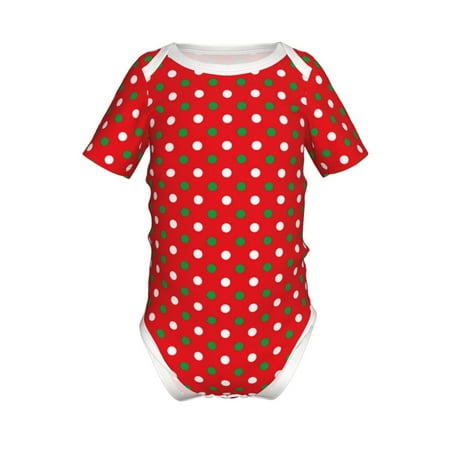 

Adobk White and Green Polka Dot Print Baby Climbing Clothes Jumpsuit Rompers Classic Rompers Child Short sleeve Bodysuits-2 Years