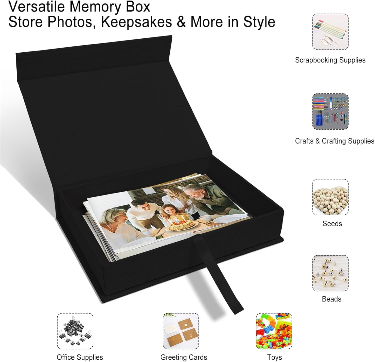 Lanola 8x10 Archival Photo Storage Box with Lid – Stackable Memory Keepsake Organizer for Photos, Certificates, Jewelry & Scrapbooking Supplies Grass Green
