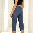 thumbnail image 6 of Guieoi Jeans for Women Plus Size 2026 Trendy Stretch-Waist Pocketed 7/8-Length Stretchy Denim Pants Trousers Clothing Blue XXXXL, 6 of 7