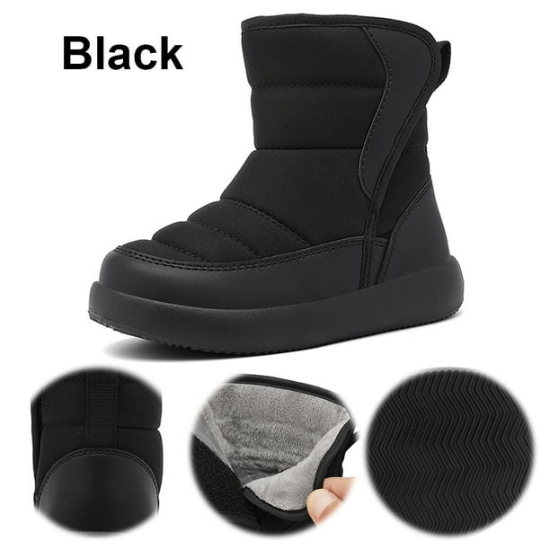 Botas invierno zapatos nieve para niñas pequeños impermeables piel tibia forrada anti-Slip al aire libre