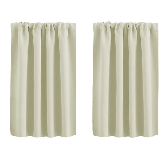 Curtains for Bedroom Solid Color Light Filtering Window Curtains for Living Room Kitchen Bathroom 2 Pack