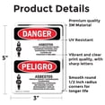 thumbnail image 2 of (2 Pack) Asbestos Cancer Lung Disease Bilingual OSHA Danger Sign, 2 of 7