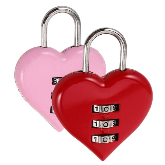 IBASETOY 2pcs Mini Locker Lock Pink Zinc Alloy Multi-Function Daily Use Back to School