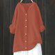 thumbnail image 2 of Sudadera con capucha de viaje,Blusa de lino con cuello en V para mujer, manga larga, suelta, con botones delanteros, tejido de mezcla suave, ideal para uso informal en casa, sopatenor, 2 of 9