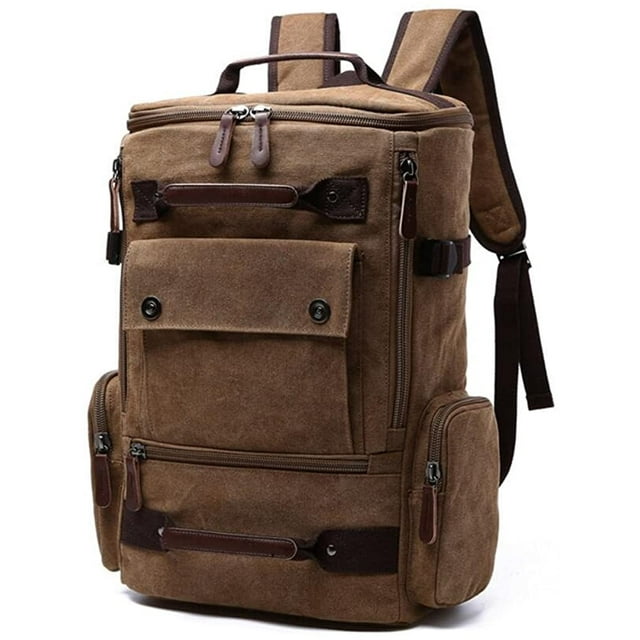 Men Canvas Backpack Fashion Travel Backpack School Rucksack Hiking Daypack