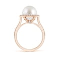 thumbnail image 2 of ANGARA South Sea Cultured Pearl Halo Ring with Milgrain in 14K Rose Gold for Women | June Birthstone, Birthday, Anniversary, Jewelry Gift for Women | Pearl Ring, 2 of 8