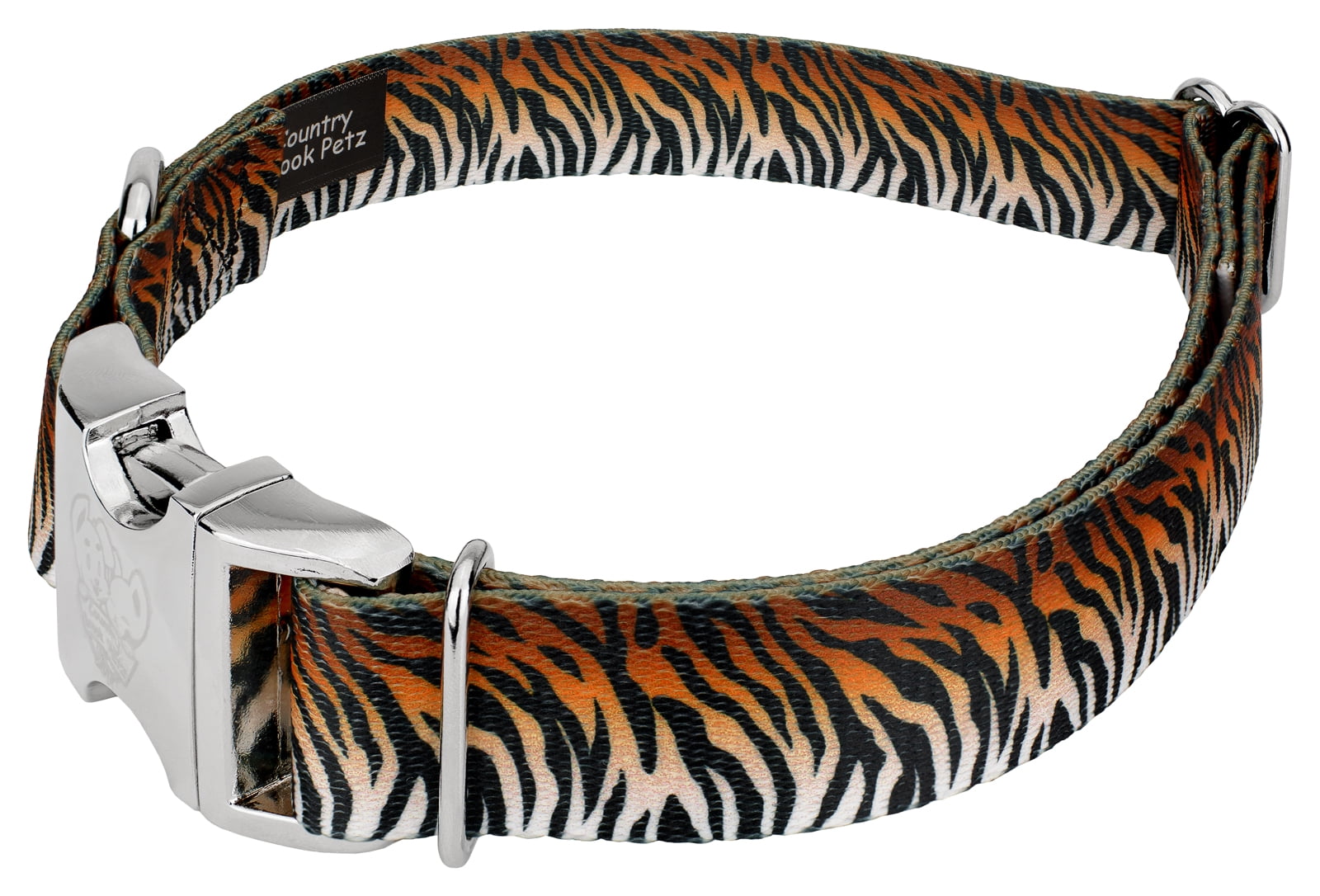 Country Brook Petz® Premium Bengal Tiger Stripes Dog Collar, Large