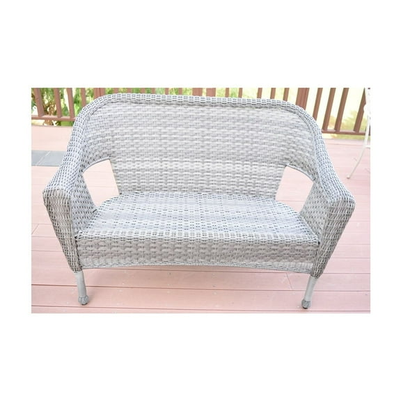 Jeco Clark Wicker Patio Loveseat in Gray