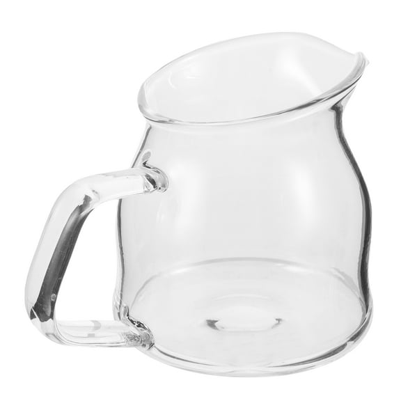 Hemoton Glass Milk Frothing Cup Small Coffee Pitcher Espresso Cup with Handle Milk Boiling Pot Glass Juice Pitcher for Coffee Tea and Sauces