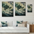 thumbnail image 4 of Designart "Blue White Ocean Oceanic Odyssey II" Nautical & Beach Print on Natural Pine Wood, 4 of 5