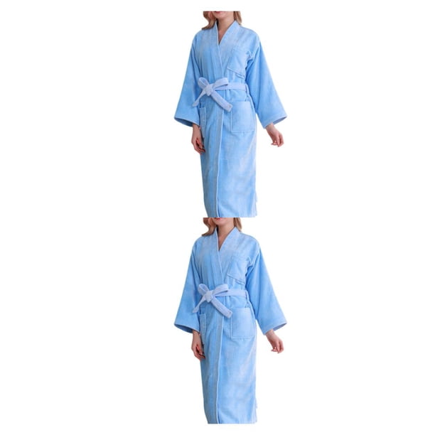 Minnieouse de noche Traje de casa Cinturón Albornoz Verano Algodón Con capucha Suavidad atractiva Ropa de dormir sexy Manga larga Lavable Type4 NO4