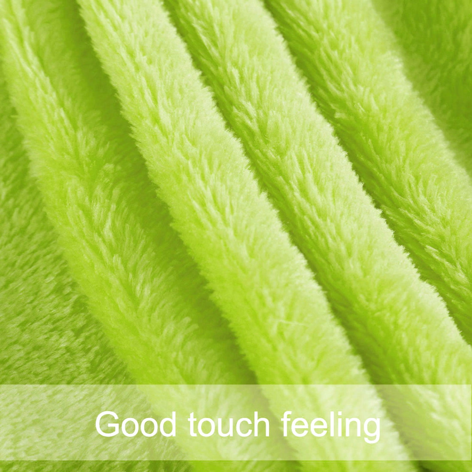 Unique Bargains Fuzzy Plush Flannel Fleece Throw Blanket Yellow Green 59" x 78"