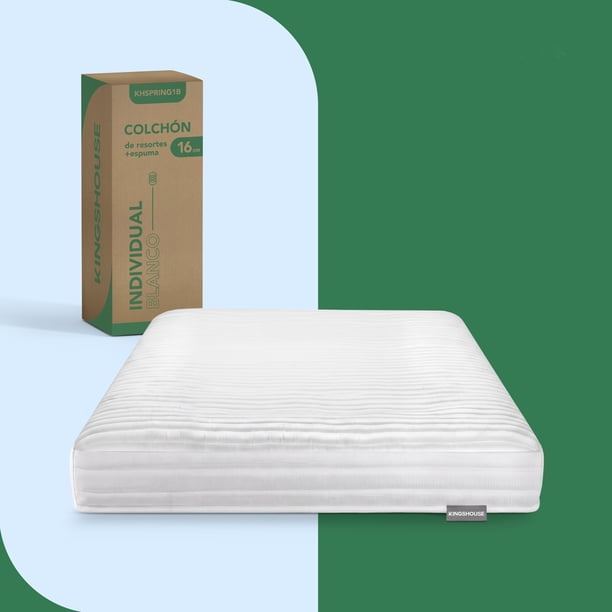 Colchon 16cm resortes Individual Blanco
