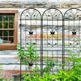 thumbnail image 6 of 2 Pack Metal Garden Trellis 86.7" x 19.7" Rustproof Trellis for Climbing Plants Outdoor Roses Vine Cucumbers Vegetables Flower Support, Black, 6 of 7
