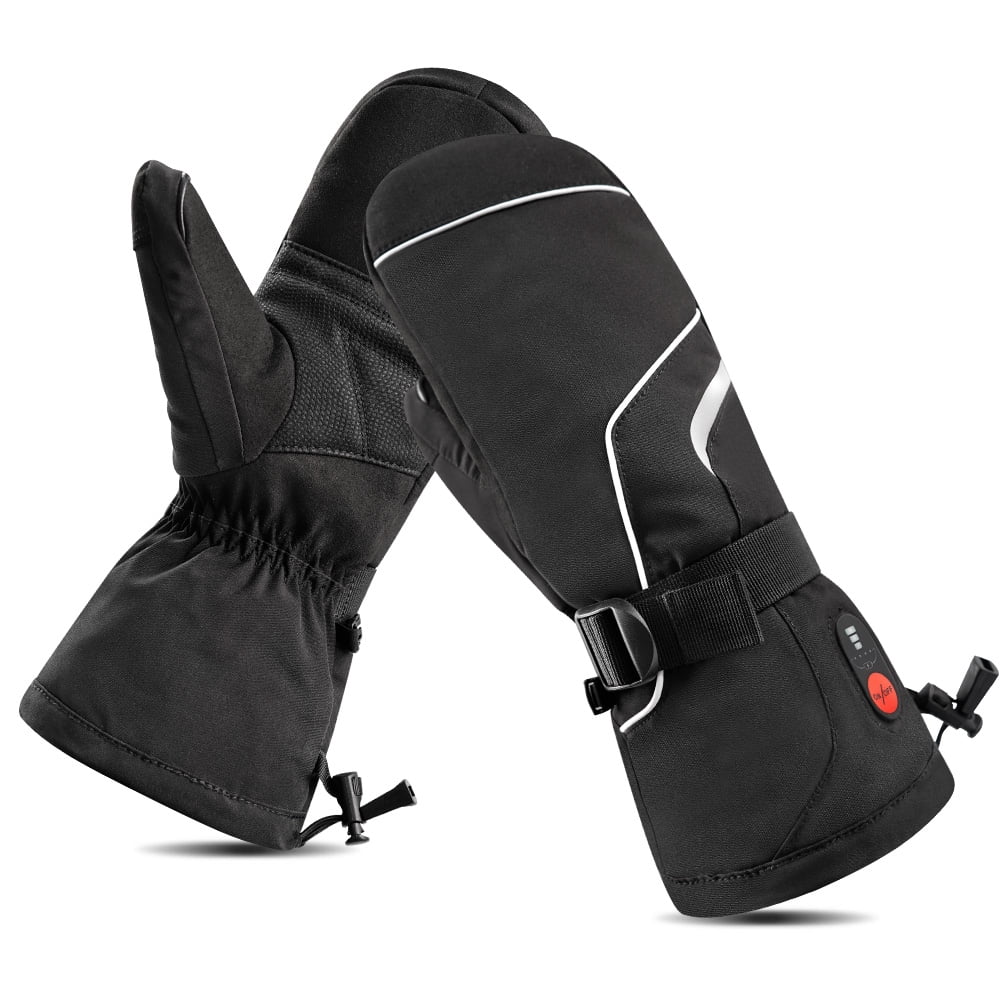 SNOW DEER Upgraded Heated Gloves for Men & Women - Rechargeable Electric Mittens with Battery Display, Waterproof for Skiing, Hiking & Winter Work
