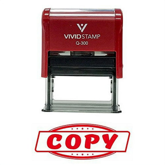 Vivid Stamp Copy Designer Office Self-Inking Office Rubber Stamp (Red) - Large