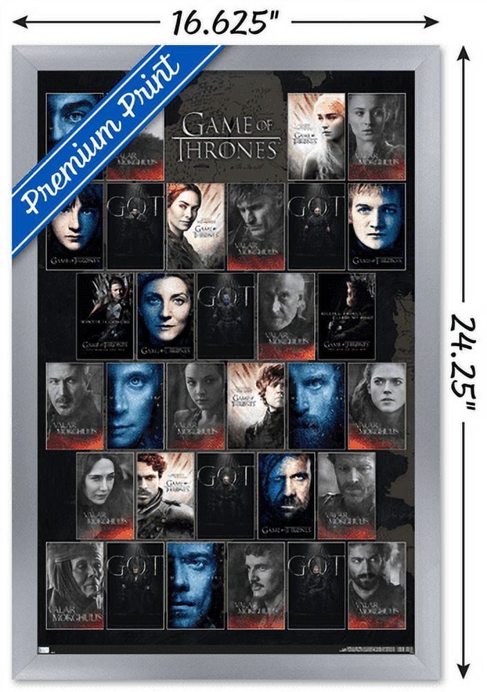 Game of Thrones - Grid Wall Poster, 14.725" x 22.375", Framed
