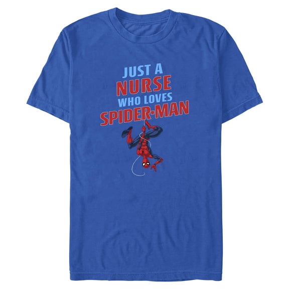 Mens Marvel: Spider-Man Just a Nurse Who Loves Spidey T Shirt