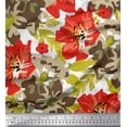 thumbnail image 3 of Soimoi Orange polyester Crepe Fabric Artistic Floral Print Fabric by the Yard 42 Inch Wide, 3 of 3