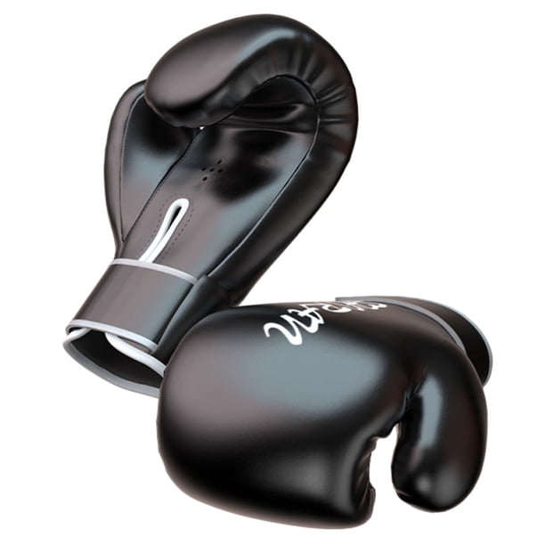 1 pareja Guantes de boxeo para adultos PU Cuero Thai Kick Boxing Formning Sporting Gloves
