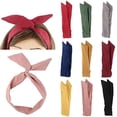 thumbnail image 1 of Paquete de 9 diademas de alambre de Color sólido para mujer con orejas de conejo, diadema con nudo, diademas de alambre trenzado, accesorio para el cabello para Yoga JAMW Sencillez, 1 of 4