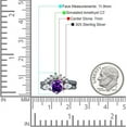 thumbnail image 7 of Round Beaded Marquise Style Amethyst Cubic Zirconia Black Tone 925 Sterling Silver, Size 5, 7 of 7