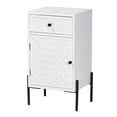 thumbnail image 2 of Baxton Studio Nefeli Mid-Century Transitional White Finished Wood and Black Metal 1-Drawer Storage Cabinet, 2 of 10